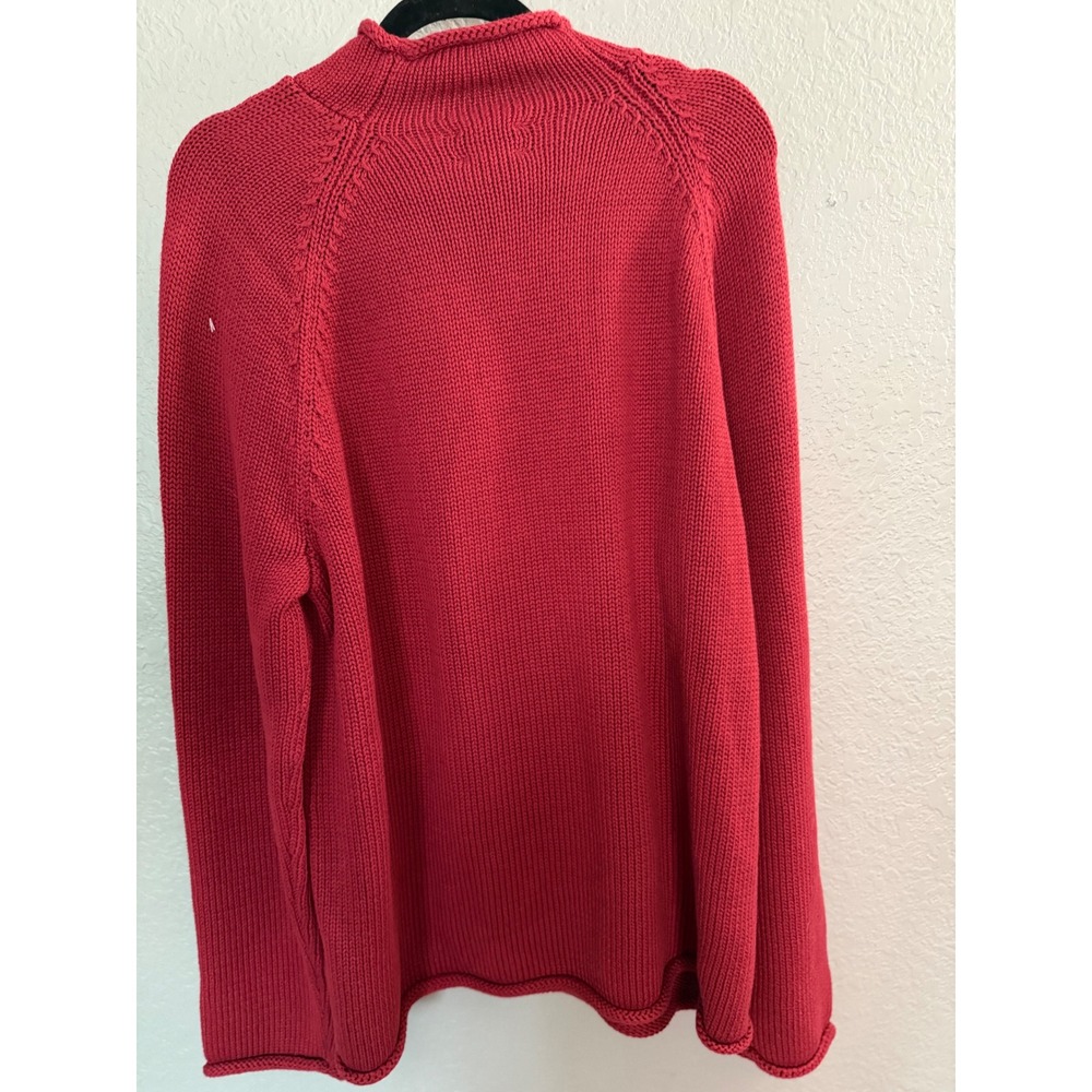 J.Crew Mens Maroon Cotton Mock Roll Neck Shaker Stitch Sweater Size L NWT Heavy - Picture 6 of 9